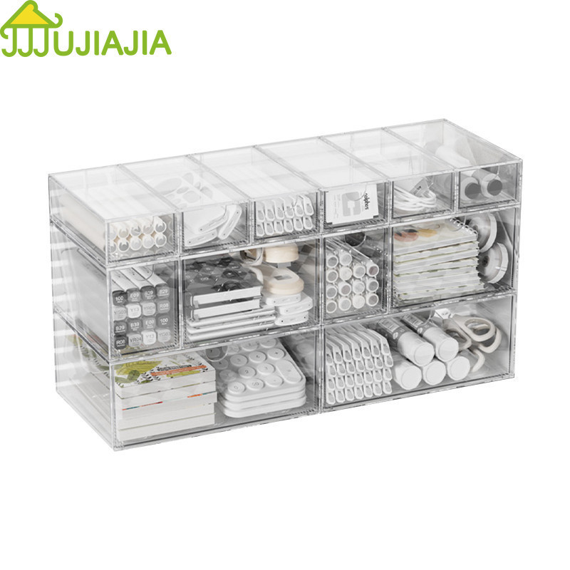 Jujiajia กล่องเก็บของ แบบใส จุของได้เยอะ หลายสเปค สําหรับใช้ในครัวเรือน อุปกรณ์จัดเก็บ กล่องซ้อนได้ กล่องพลาสติกใสขนาดเล็ก กล่องเก็บเครื่องประดับ กล่องพระเครื่อง กล่องอะครีลิค อุปกรณ์จัดระเบียบโต๊ะทํางาน กล่องเครื่องประดับ
