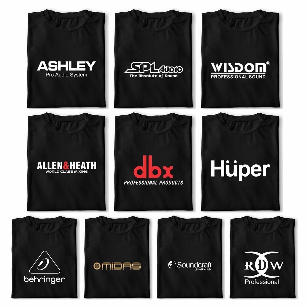 【HOT】เสื้อยืดลำลองฤดูร้อน Distro SPL Audio Huper Ashley Midas Wisdom RDW Behringer DBX Soundcraft Allent Heath Alesis ส