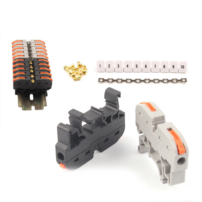ขั้วต่อสายไฟแบบราง ข้อต่อสายไฟ เทอร์มินอลต่อ Terminal Connector คอนเนคเตอร์ขั้วต่อสาย