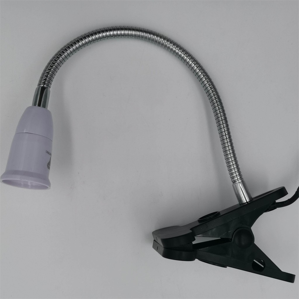 ขั้วไฟ ขาหนีบ เสาอ่อน30CM ขั้วE27ดัดงอได้ ปรับองศาได้ พร้อมสาย1.5Mและปลั๊ก มีสวิทช์ปิด-เปิด