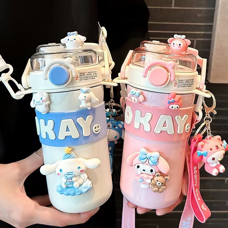 Sanrio แก้วสแตนเลส Kuromi ขวดน้ําเก็บความเย น่ารัก ของขวัญ