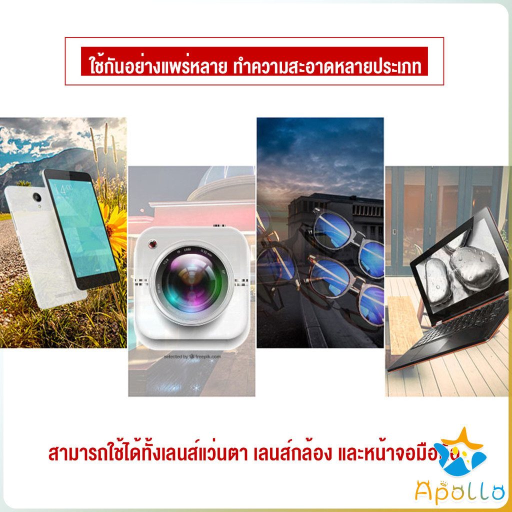 Apollo น้ำยาเช็ดแว่น สเปรย์น้ำยา ทำความสะอาด เลนส์  Lens Camera Cleaning - รูปที่ 2