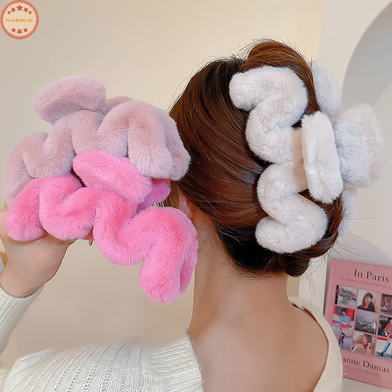 Newbaby กิ๊บติดผม ผ้ากํามะหยี่ขนนิ่ม รูปปลาฉลามน่ารัก ขนาดใหญ่ ระดับไฮเอนด์ เรียบง่าย เหมาะกับฤดูใบไม้ร่วง และฤดูหนาว สําหรับผู้หญิง