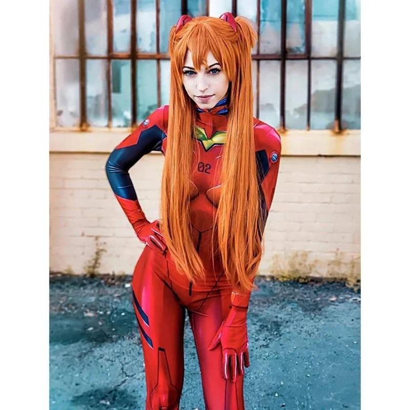 อะนิเมะ EVA คอสเพลย์เครื่องแต่งกายบอดี้สูท Asuka Tights Maillot Ayanami Langley Hallowen Party ผ้า