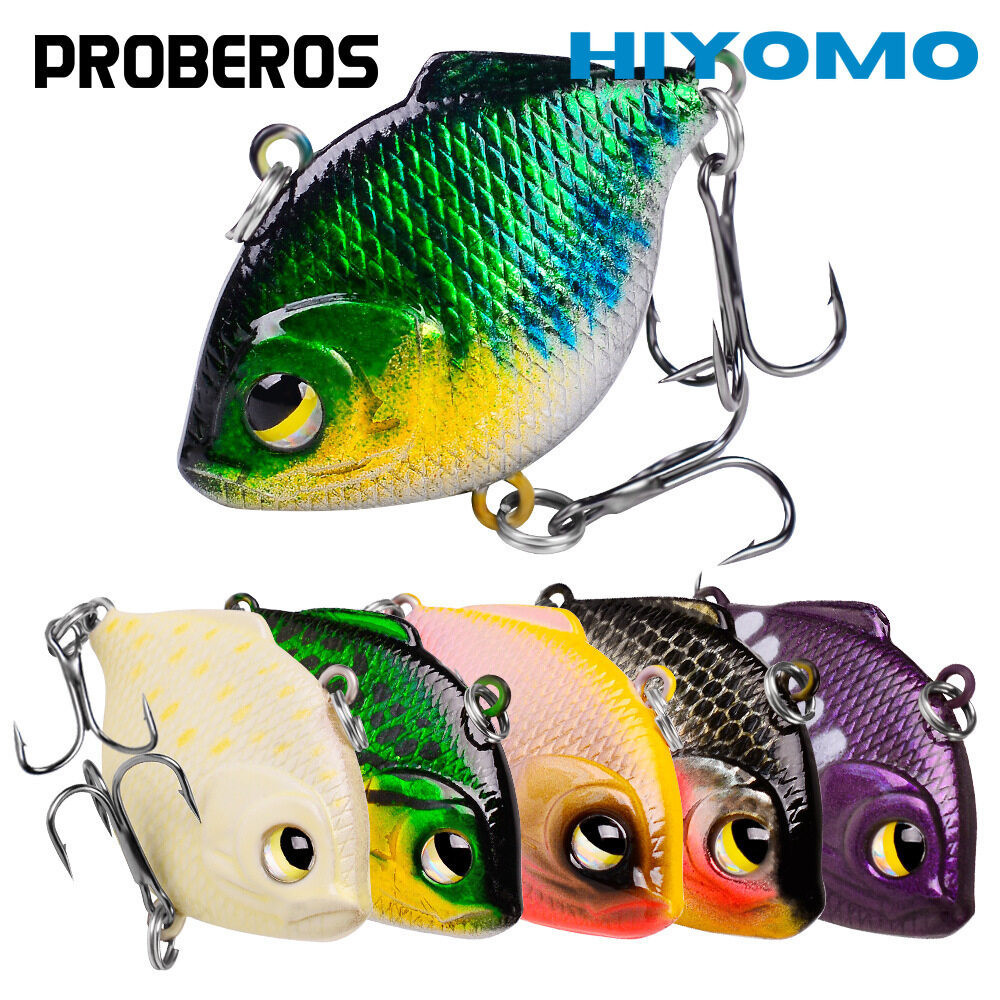 PROBEROS เหยื่อตกปลา VIB 1 ชิ้น ขนาด 4.5 ซม. น้ําหนัก 8.5 กรัม เหยื่อปลอมตา 3D สําหรับตกปลาน้ําจืดและน้ําเค็ม