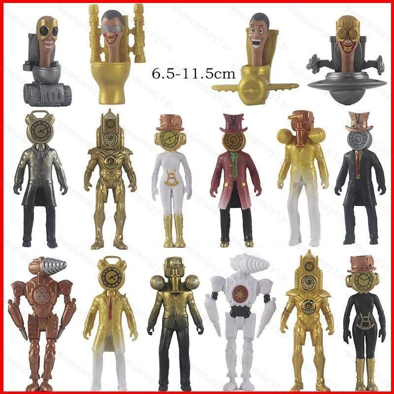 Ys โมเดลตุ๊กตาฟิกเกอร์ Skibidi Toilet Action Figure Golden Titan Cloakman Drill Man ของเล่นสําหรับเด็ก เก็บสะสม ของขวัญ 16 ชิ้น