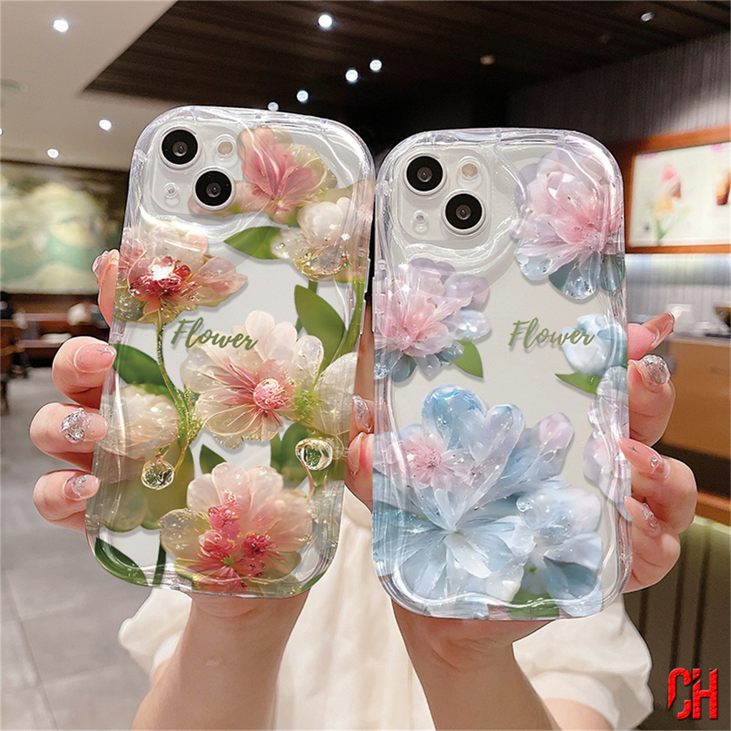 เคสโทรศัพท์ ลายดอกไม้ 3D ขอบโค้ง กันกระแทก สําหรับ OPPO A38 A18 A5S A16 A12 A3S A17K A15 A94 A17 A57