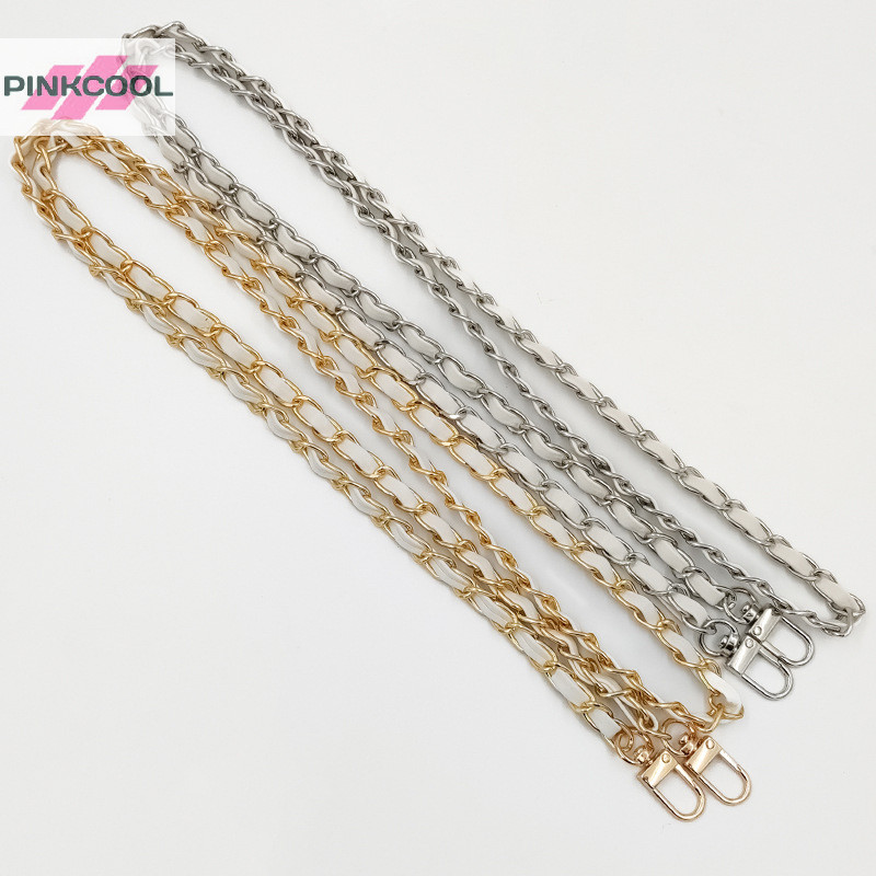 Pinkcool สายโซ่สะพายกระเป๋าถือ กระเป๋าสะพายไหล่ สะพายข้าง หนัง ขนาด 120 ซม. Diy สําหรับผู้หญิง