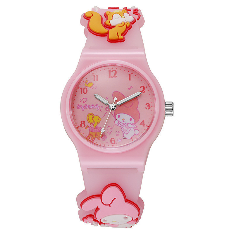 ใหม่ นาฬิกาข้อมือควอตซ์ สายซิลิโคน กันน้ํา ลายการ์ตูน Sanrio Kuromi Melody Cinnamoroll 3D น่ารัก สําหรับเด็กนักเรียน