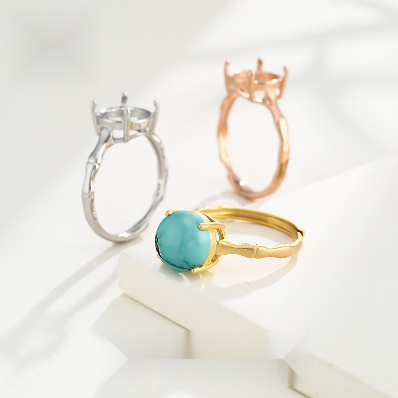 แหวนเงินแท้ เกรด 925S | Eardrop แหวนไม้ไผ่ สีเงิน สไตล์โบราณ สีทอง สําหรับผู้ชายและผู้หญิง