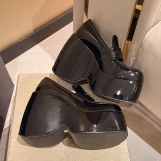 รองเท้าโลฟเฟอร์ ส้นสูง ส้นหนา หัวกลม สไตล์เกาหลี แฟชั่นสําหร…