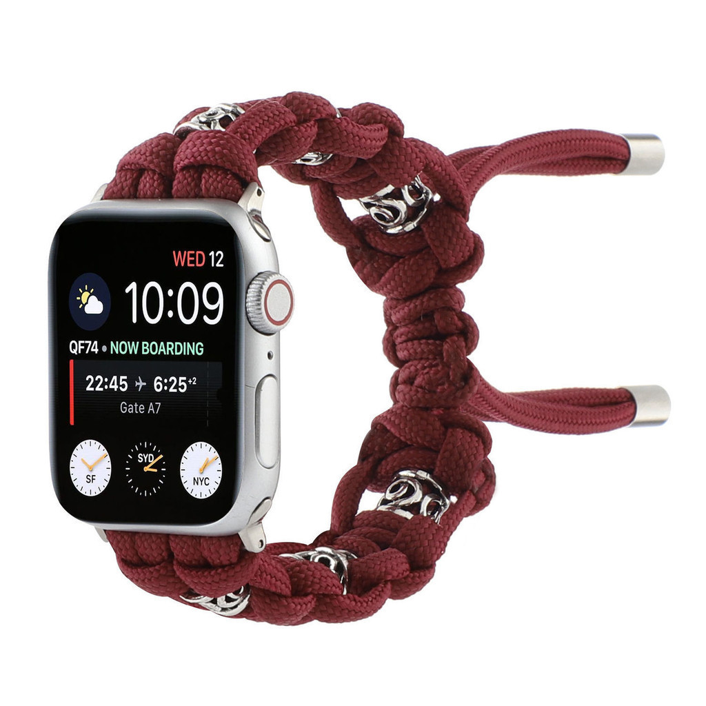 นาฬิกาข้อมือ สําหรับ Apple SE Watch iwatchS9Ultra8 Generation7654321สายคล้องร่ม เชือกไนล่อนถักข้อมือ