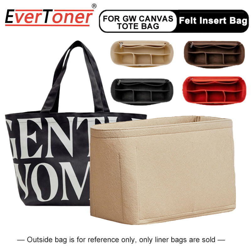 Evertoner กระเป๋าผ้าสักหลาด สําหรับ GW CANVAS TOTE Bag Organizer Inner Purse Bag Shaper