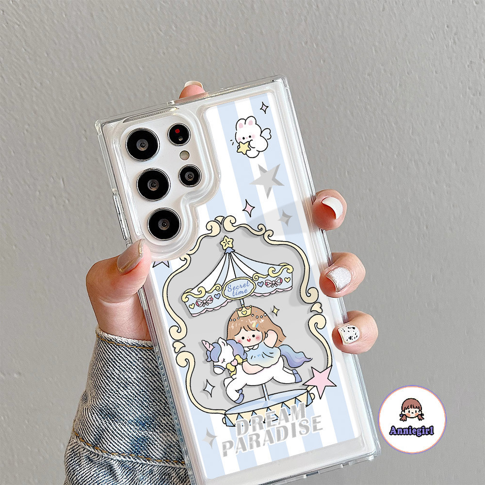 เคสโทรศัพท์มือถือ กันกระแทก ลายการ์ตูนเจ้าหญิงม้าหมุน สําหรับ SAMSUNG S24 S23 S22 Ultra S22 Plus S21 S20FE A54-5G A50 A50s A30s A32 A13 A12 M12 A04 A04e