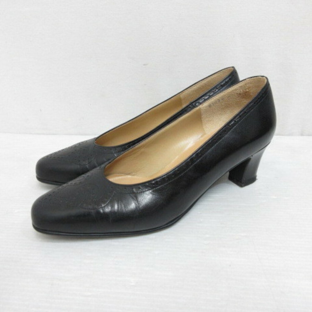 Ginza Yoshinoya GINZA YOSHINOYA leather pumps 21cm black shoes Direct from Japan Secondhand