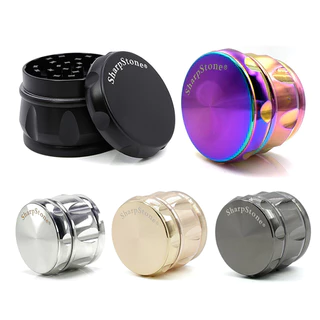 Sharpstone เครื่องบดเว้า 63MM 4 LAYERS Screeen สไตล์สังกะสีอัลลอยด์เครื่องขูดโลหะ เครื่องบด Grinder