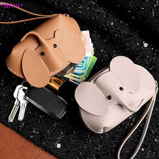 NFPH>หนังกระเป๋าเงินช้างผู้หญิงกระเป๋าใส่เหรียญพร้อมพวงกุญแจAlซิปกระเป๋าเก็บกรณีที่สําคัญใหม่