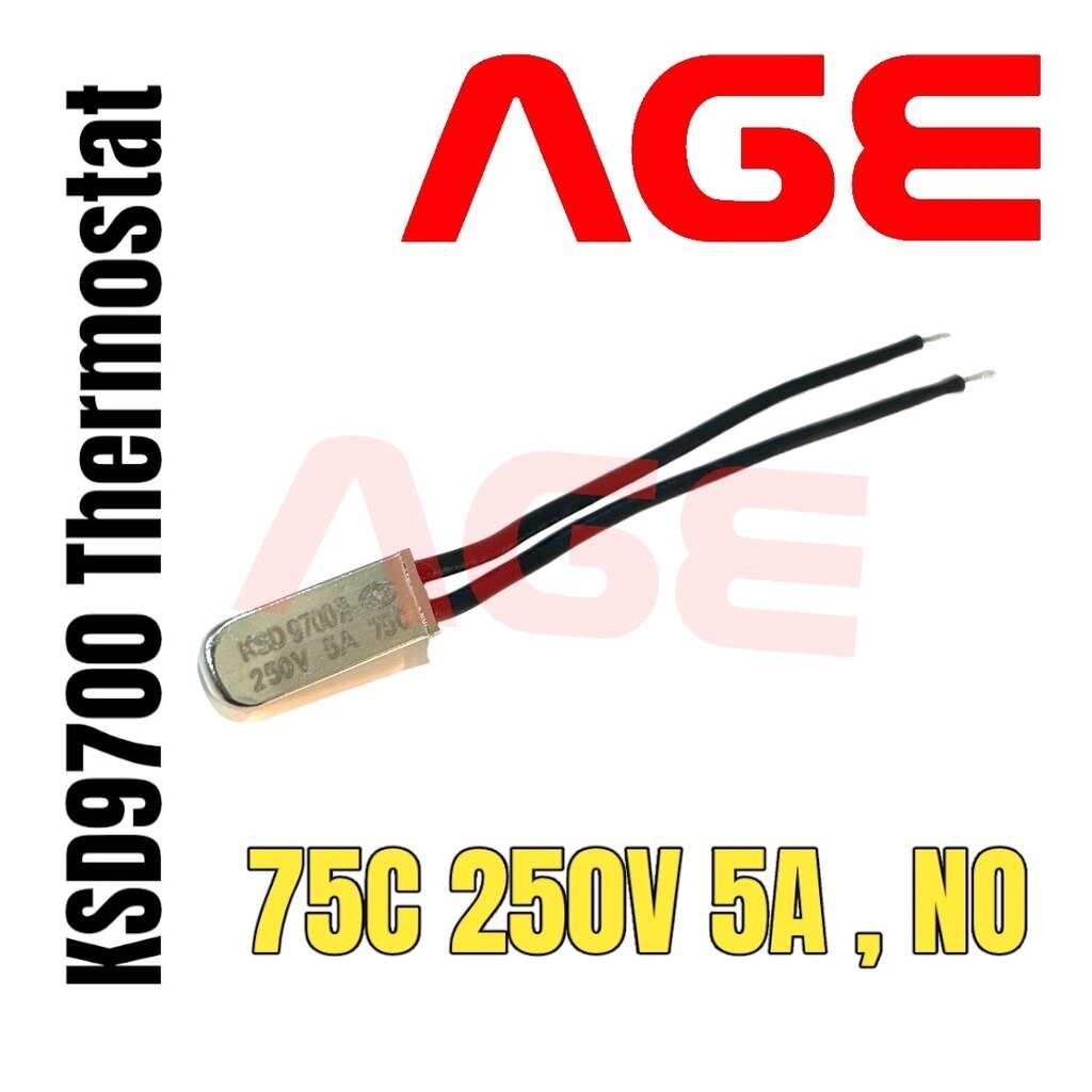 KSD9700 เทอร์โมสตัท 250V 5A 75C (NO Type),KSD9700 Thermostat