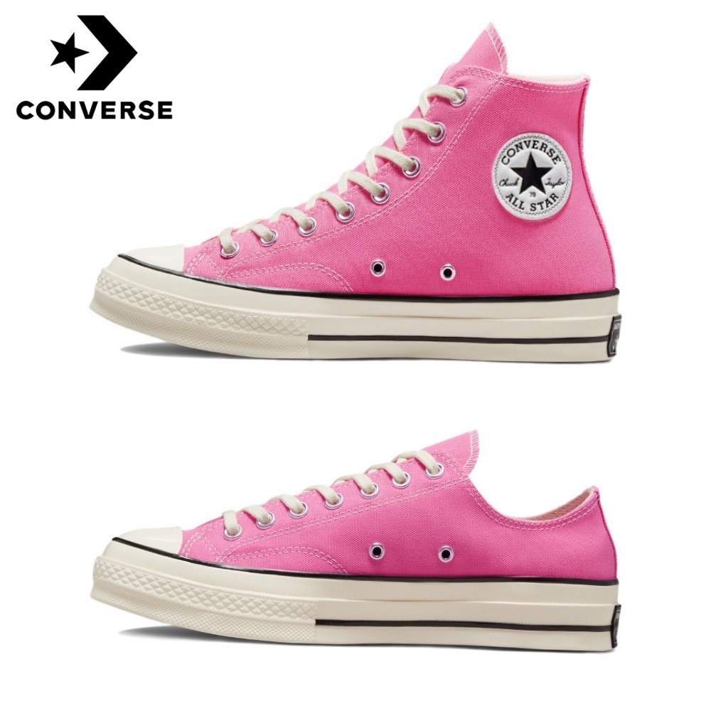 ♞,♘,♙Converse all star 70s Hi pink sneakers  canvas shoe  คอนเวิร์ส รองเท้าผ้าใบ รองเท้าผ้าใบสีชมพู