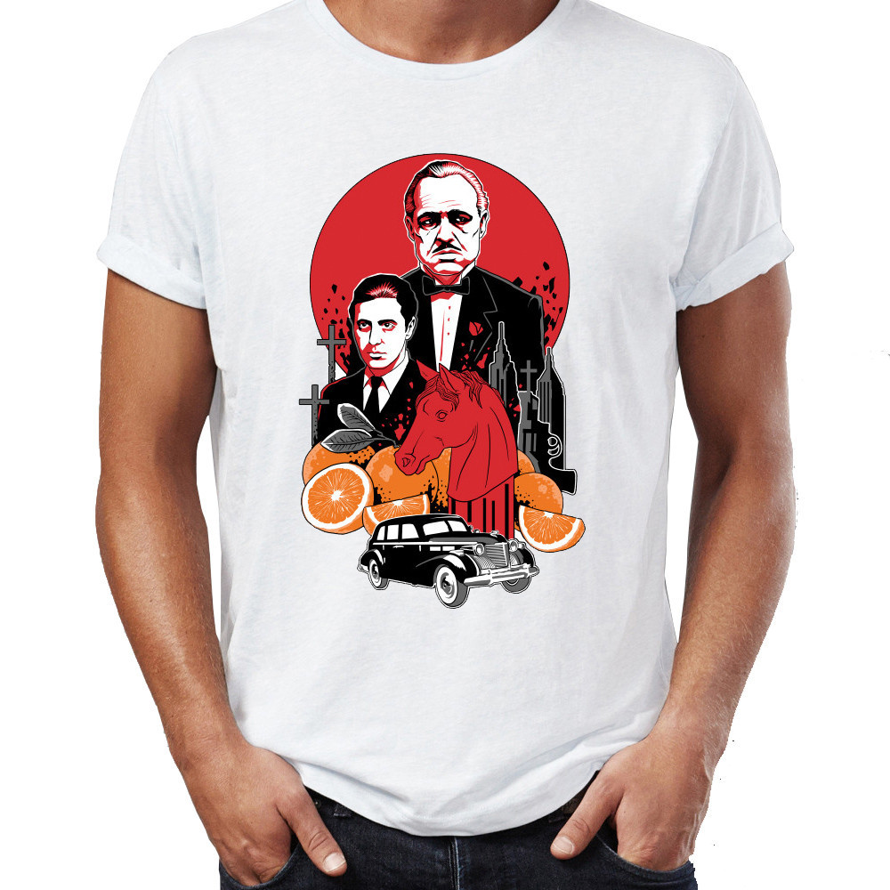 เสื้อยืด พิมพ์ลาย The Godfather Vito Corleone And Michael Corleone Horse Head แฟชั่นฤดูร้อน สไตล์ฮาราจูกุ สําหรับผู้ชาย 2024