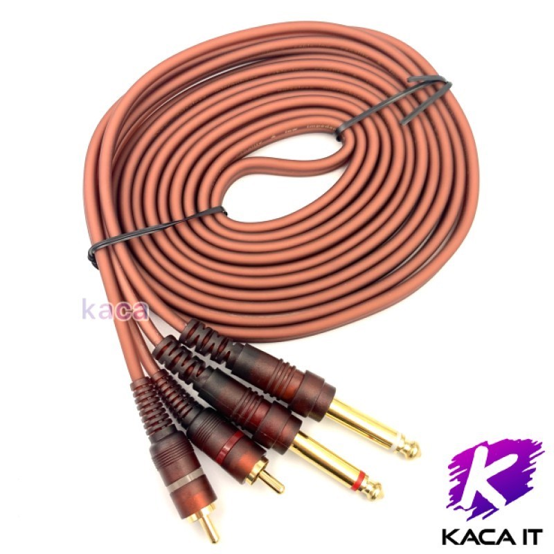 สายแจ็ค สายสัญญาณ 2RCA - 2MIC RCA-MIC Cable สายทองแดงแท้ ความยาว 1.5, 3, 5,10 เมตร