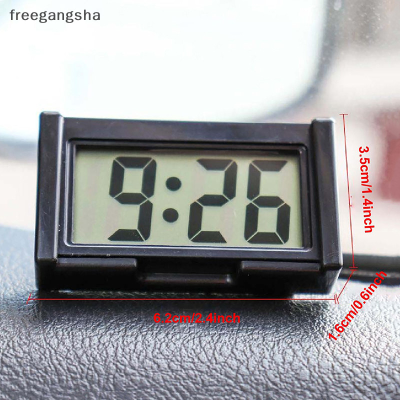 [FREG] แผงหน้าปัดรถยนต์นาฬิกาดิจิตอลยานพาหนะมีกาวในตัวพร้อมจอแสดงผลวันเวลา LCD FDH