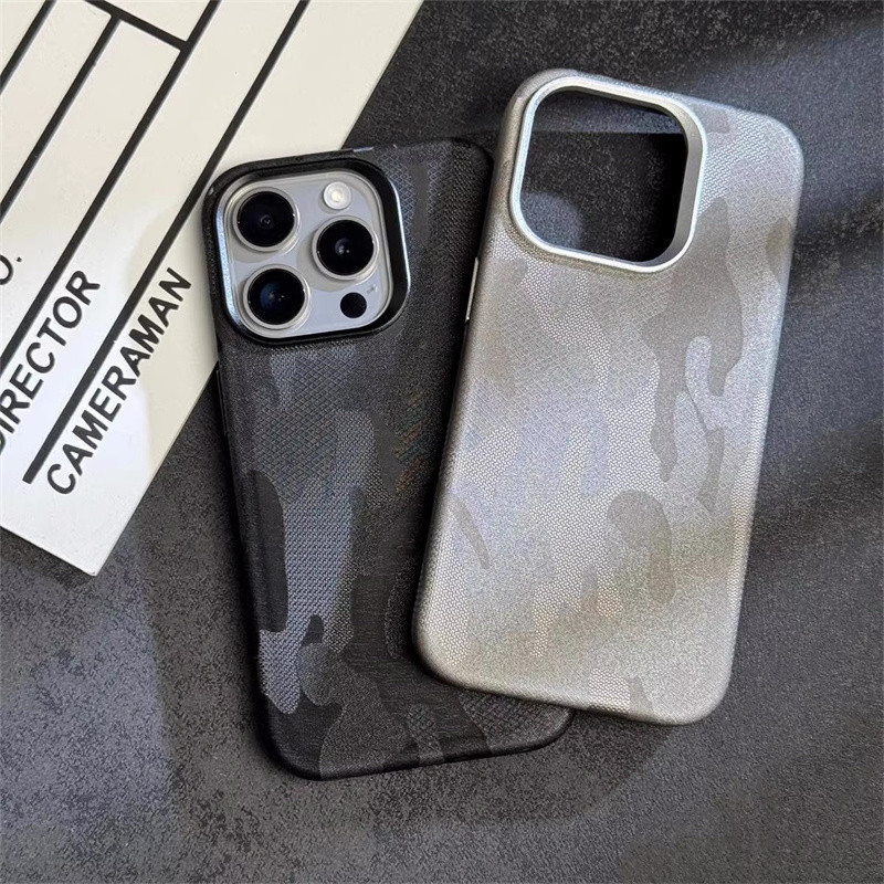 เคสโทรศัพท์มือถือหนัง ลายพราง หรูหรา สําหรับ iphone 15 14 13 12 pro max