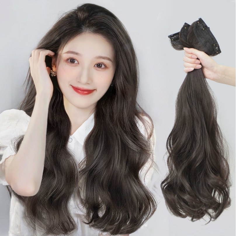 แฮร์พีชแบบช่อ เสริมผม เสริมหนา ยาว40/50/60cm ไหมนิ่ม แบบกิ๊บBB ติดง่าย