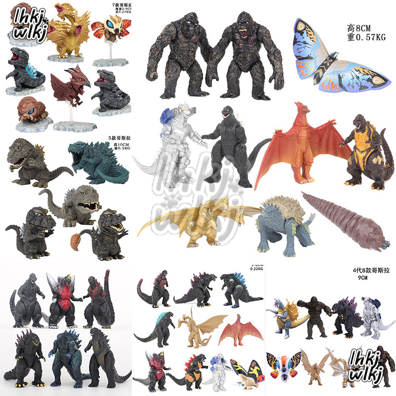 โมเดลฟิกเกอร์ Godzilla King Kong Mothra Ghidorah Rodan ของเล่นสําหรับเด็ก 10 ชิ้น ต่อชุด