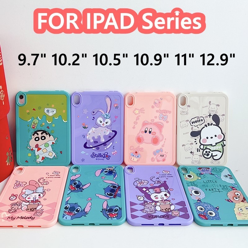 เคสสําหรับipad Mini 4 5 6 7 Air 2 3 Pro 9.7" 10.2" 10.5" 10.9" 11" 12.9" 5th 6th 7th 8th 9th 10th Gen 2022/21/20/18 Soft TPU Clearเด็กน่ารักการ์ตูนStitch Judy ฝาหลังคุโรมิ
