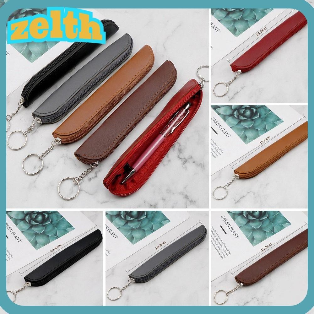 Zelth กระเป๋าดินสอ หนัง PU แบบพกพา สไตล์มินิมอล