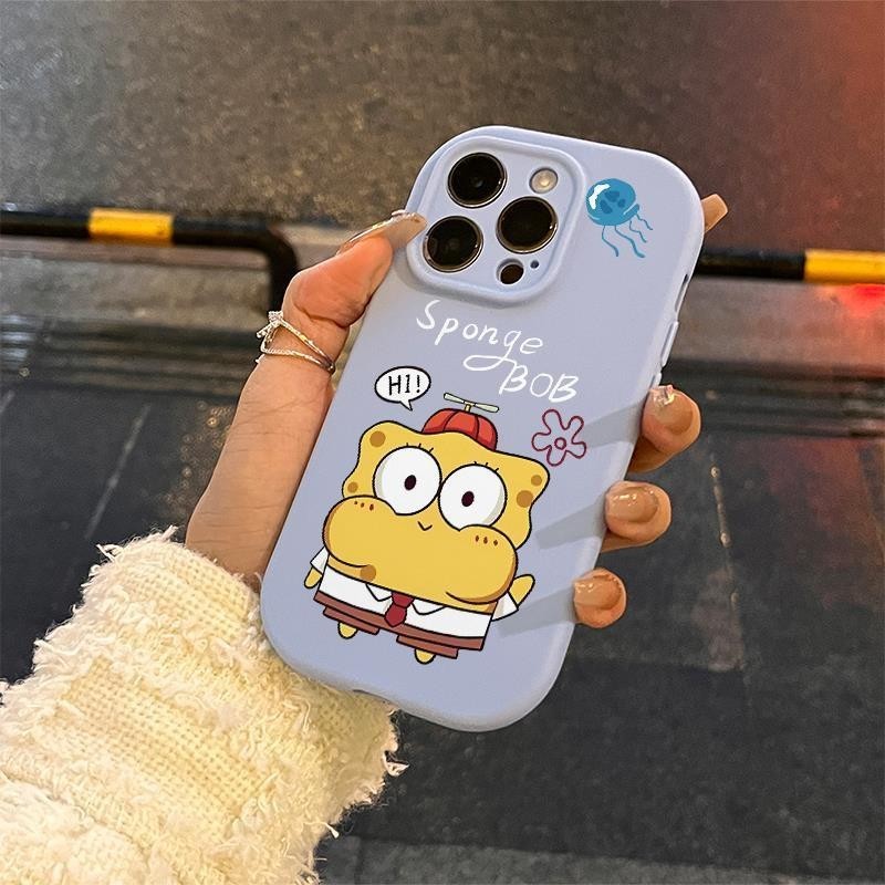 JM SpongeBob SquarePants iPhone 15/14promax/13/12/11/7/8plus Soft Frosted Fat Pier