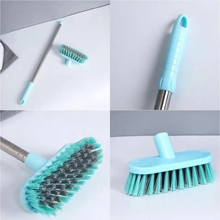 ZJ HOME แปรงขัดพื้น ทำความสะอาด ล้างห้องน้ำ ด้ามสแตนเลส 2สี