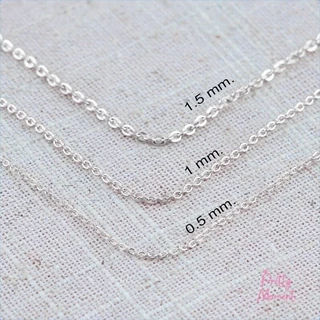สร้อยเปล่า สแตนเลส Pretty Moment ขนาด 0.5 mm 1 mm 1.5 mm ไม่ดำ ไม่ลอก สีเงิน สีพิ้งโกล สีทอง แข็งแรง ทนทาน ปรับระดับ