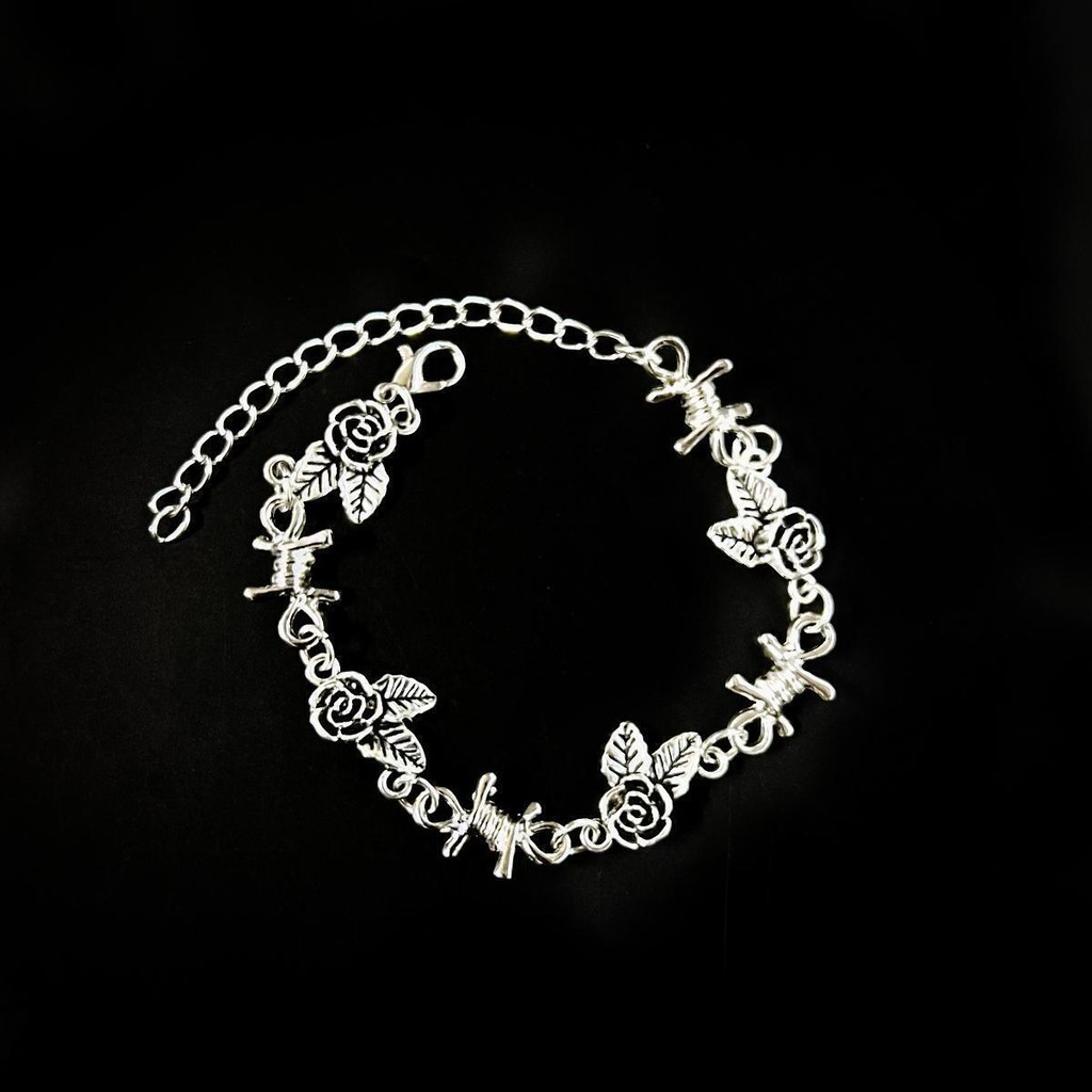 Thorned Rose ที่ไม่ซ้ํากัน Punk Thorn สร้อยข้อมือ Gothic Mango Clavicle Chain Cool