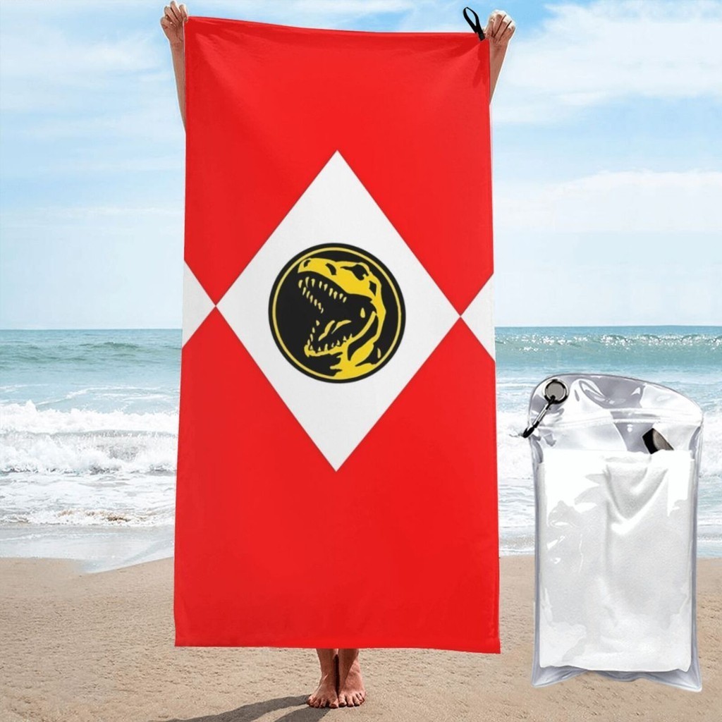 Power Ranger ผ้าขนหนูชายหาด ผ้าขนหนูไมโครไฟเบอร์ ดูดซับน้ํา แห้งเร็ว ขนาด 70×140 ซม.
