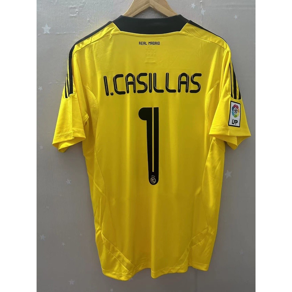 เสื้อกีฬาแขนสั้น ลายทีมชาติฟุตบอล Real-Madri Goalkeeper I.CASILLAS 11-12 ชุดเหย้า คุณภาพสูง สไตล์เรโทร