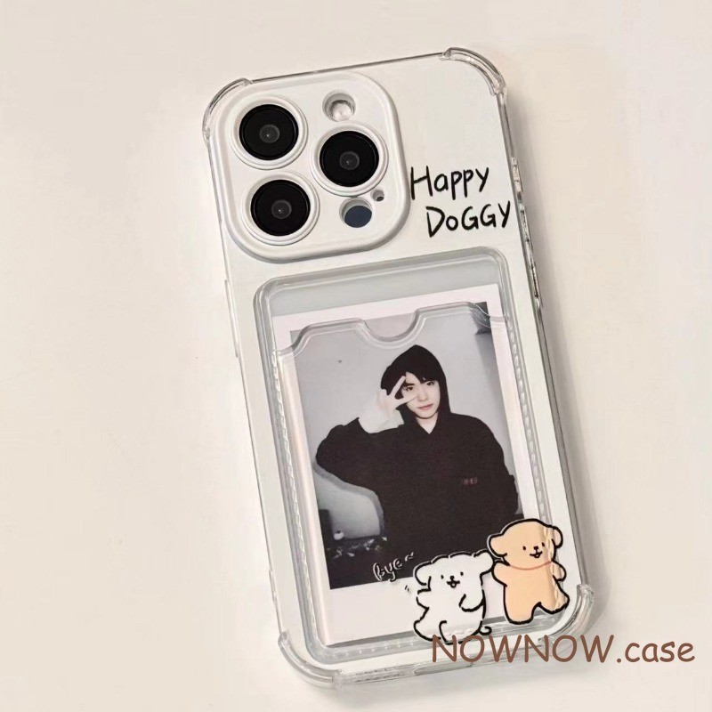 ใช้งานร่วมกับสําหรับ iPhone 16 15 14 PLUS 13 12 11 Pro MAX X XR XS MAX 7 8 PLUS การ์ตูนน่ารักสุนัขเพื่อนคู่กระเป๋าเคสโทรศัพท์สามารถเก็บรูปถ่ายการ์ดขนาดเล็ก ID Card ปกอ่อน - รูปที่ 4