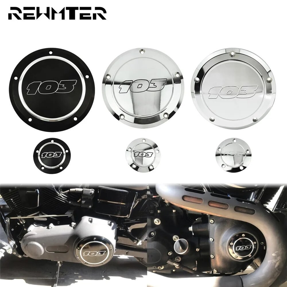RW Motorcycle 103 Derby Timer Clutch Timing Covers Set Black/Chrome For Harley Touring Road King 99-