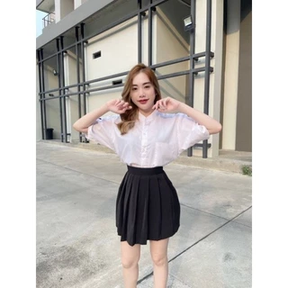 เสื้อนักศึกษาคอจีนเสื้อคอจีน ผ้าดิบ ผ้านิ่ม