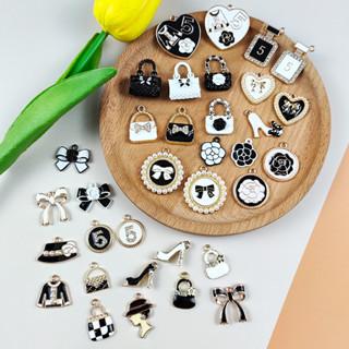 DIY คลาสสิกสีดำและสีขาวกลิ่นเล็ก ๆ น้อย ๆ เครื่องประดับเครื่…