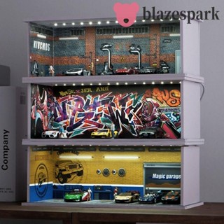 Blazespark ฉากโรงรถรุ่น, 1/64 ขนาดพร้อมไฟที่จอดรถรุ่น, ของขว…