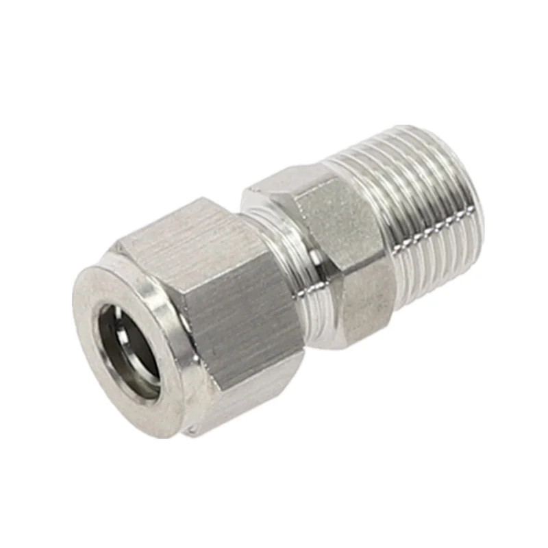 ข้อต่อสแตนเลส 304 แบบคู่ ขนาด 6-12 มม. รองรับท่อ 1/8"-1/2" NPT