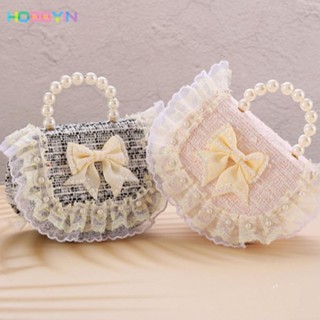 HOBBYIN กระเป๋าถือ กระเป๋าสะพายไหล่ ประดับไข่มุก แต่งลูกไม้ …