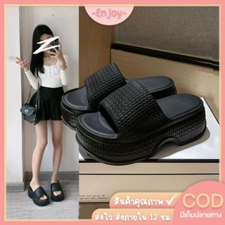 🍓EnJoy🍓พร้อมส่ง (LT-3321) รองเท้าแตะแฟชั่น สไตล์คลาสสิก เสริ…