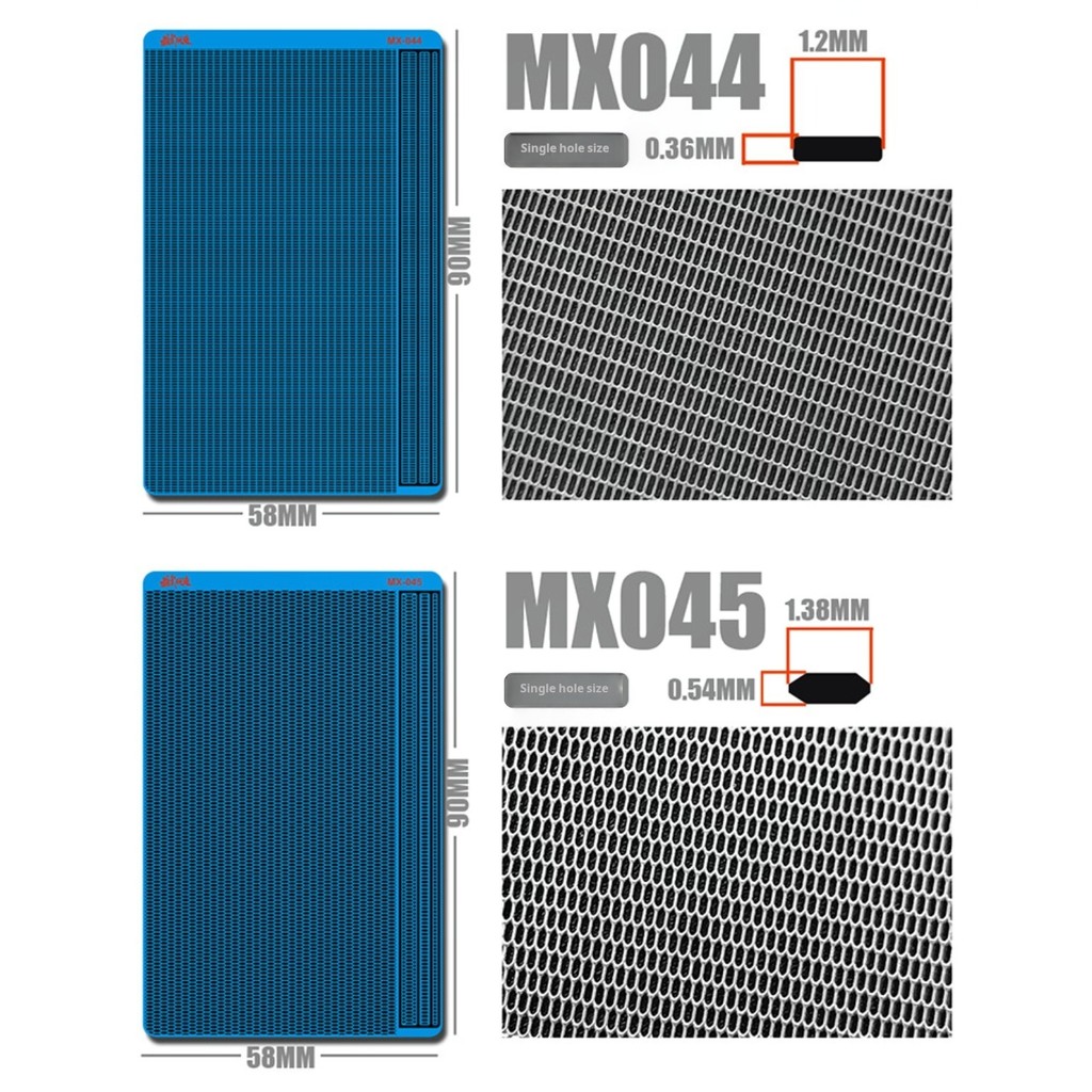Moshi MX043-048 รุ่นตาข่ายรายละเอียด Etching แผ่น PE สําหรับ Gundam Gunpla GK Mecha ทําเครื่องมืองานอดิเรก DIY อุปกรณ์เสริม