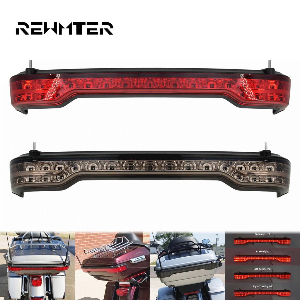 รถจักรยานยนต์สีดําสีแดง King Tour Pak LED เบรคห่อ Fit สําหรับ Harley สําหรับ Touring 2014-23