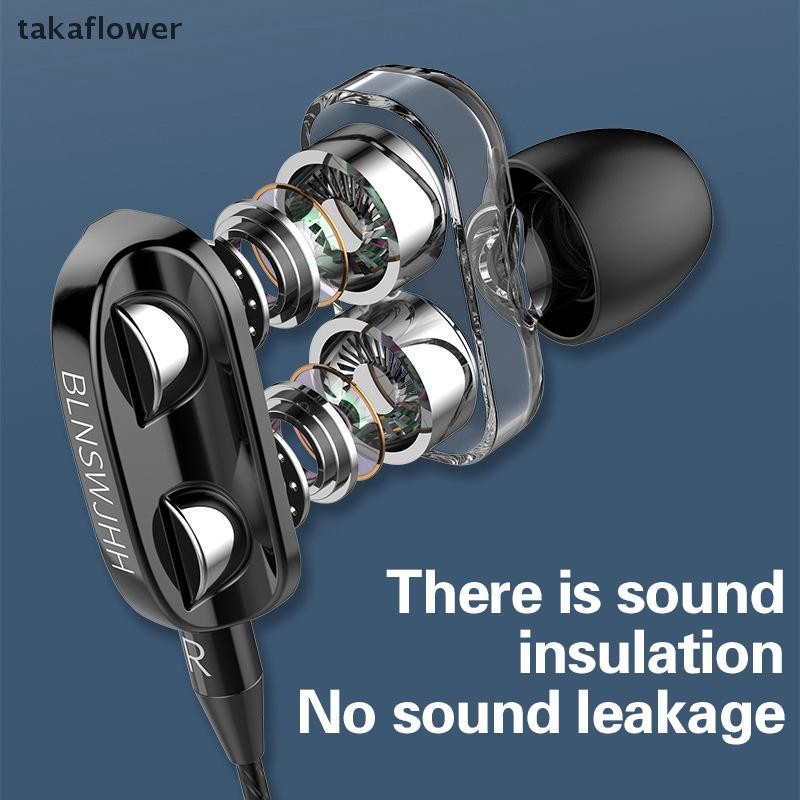 ทาคาฟลาวเวอร์ หูฟังอินเอียร์แบบมีสายในหูตัดเสียงรบกวนการออกแบบตามหลักสรีรศาสตร์หูฟังสเตอริโอกีฬาสําหรับโทรศัพท์มือถือใช้ทุกวันใ