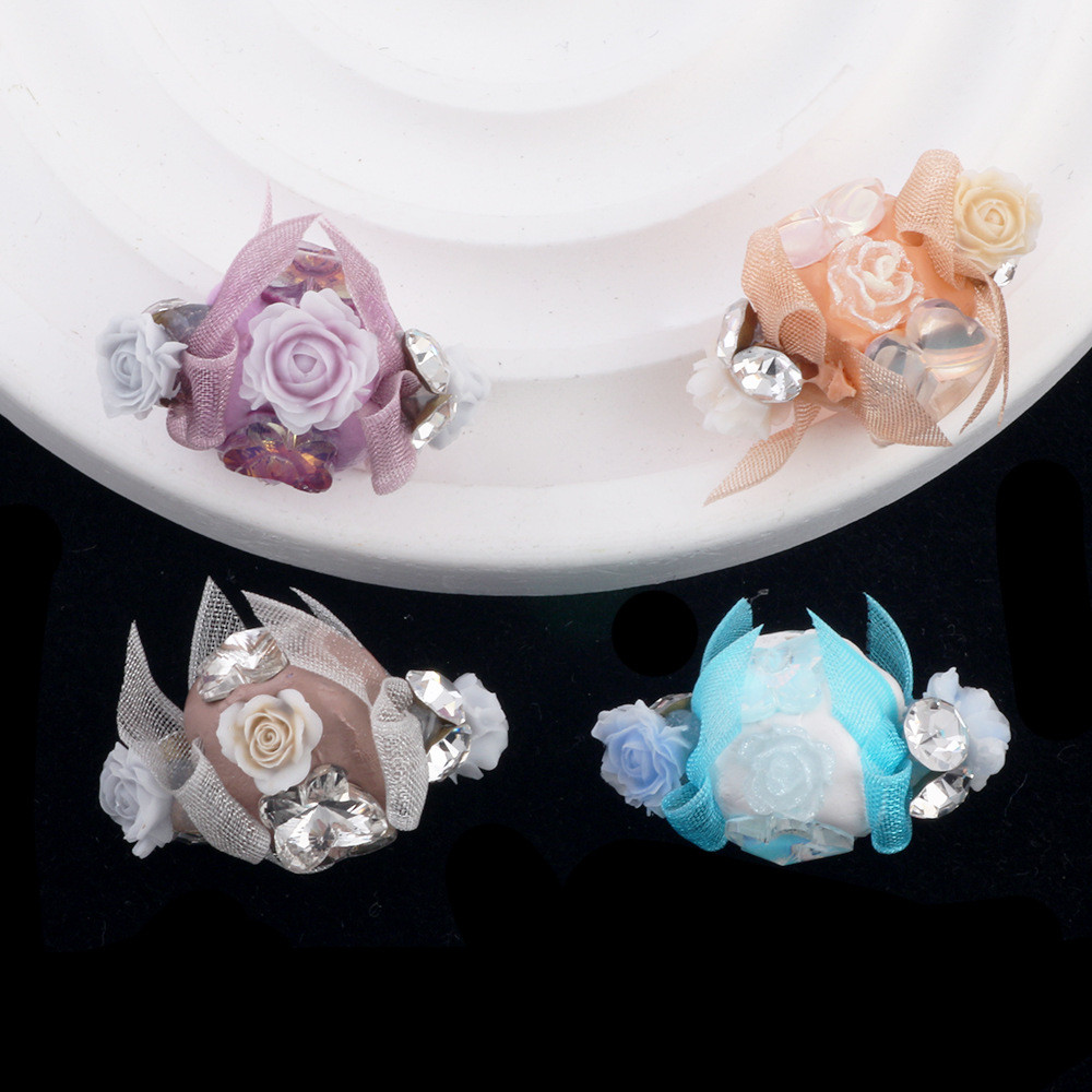 ลูกปัดไอศกรีม Rose Tree Straight Hole DIY Accessories