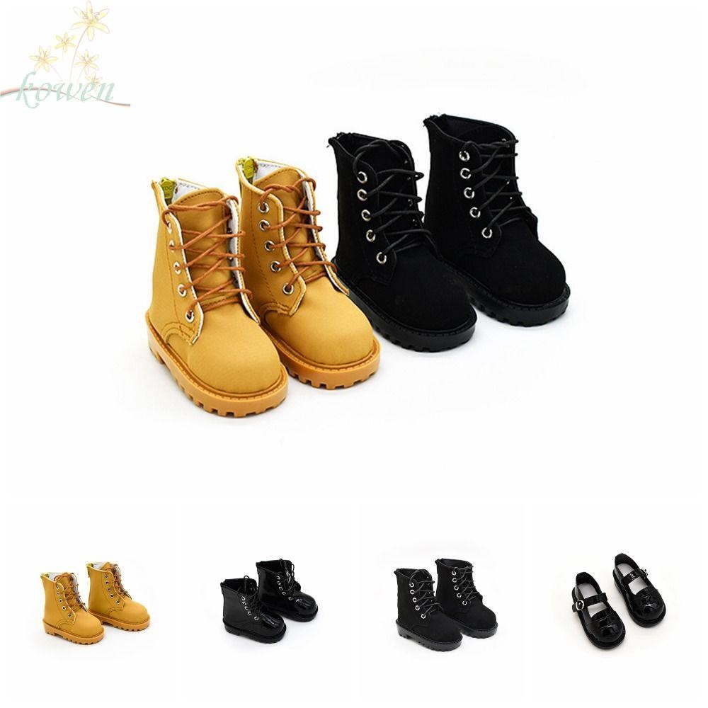 Kowen 1 คู่ 1/3 BJD ตุ๊กตารองเท้า Suede ปืนไรเฟิล High-top Glossy Mini 60/70 ซม. สําหรับเด็ก